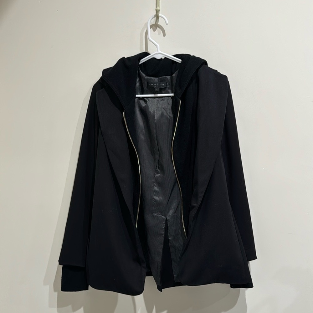 Reese and Riley, New York jacket size 4, black blazer sweatshirt, hoodie zipper